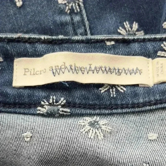 Pilcro Anthropologie Women’s Size 30 Floral Embroidered Cropped Bootcut Jeans - Picture 8 of 13